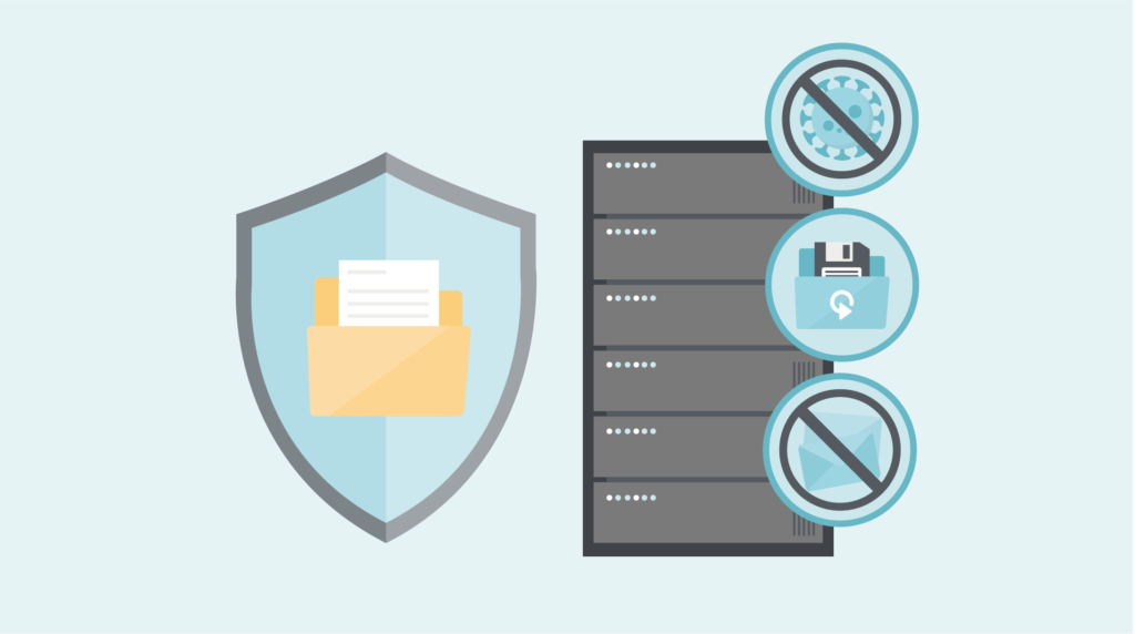 Protéger mes données : un serveur protégé par un antivirus, un antispam et de la sauvegarde