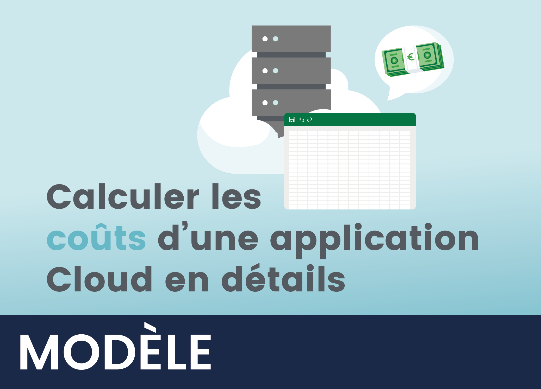 Illustration gallery Modèle calculer coûts application Cloud